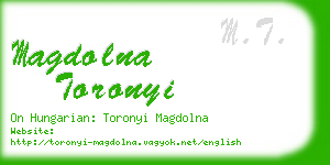 magdolna toronyi business card